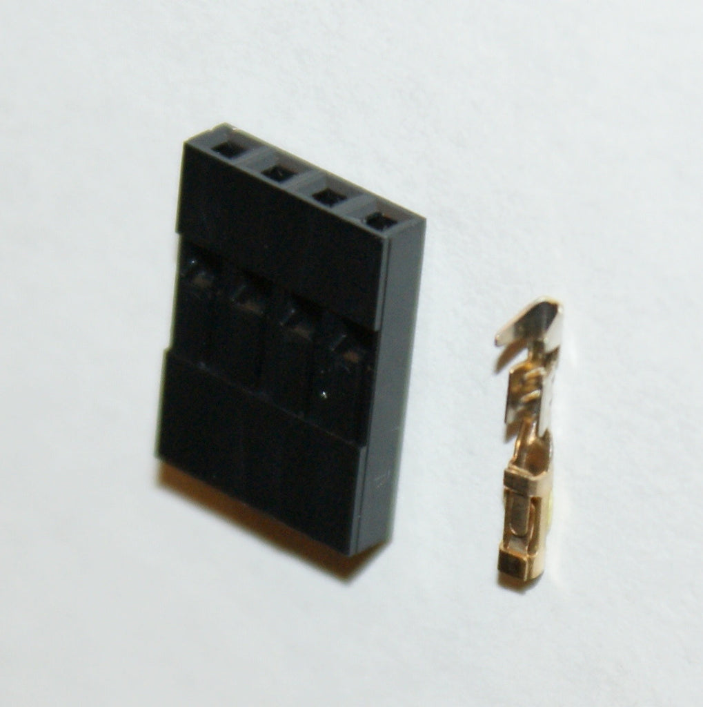 2.54mm 1x4 Connector & Housing Kit - 5 pack